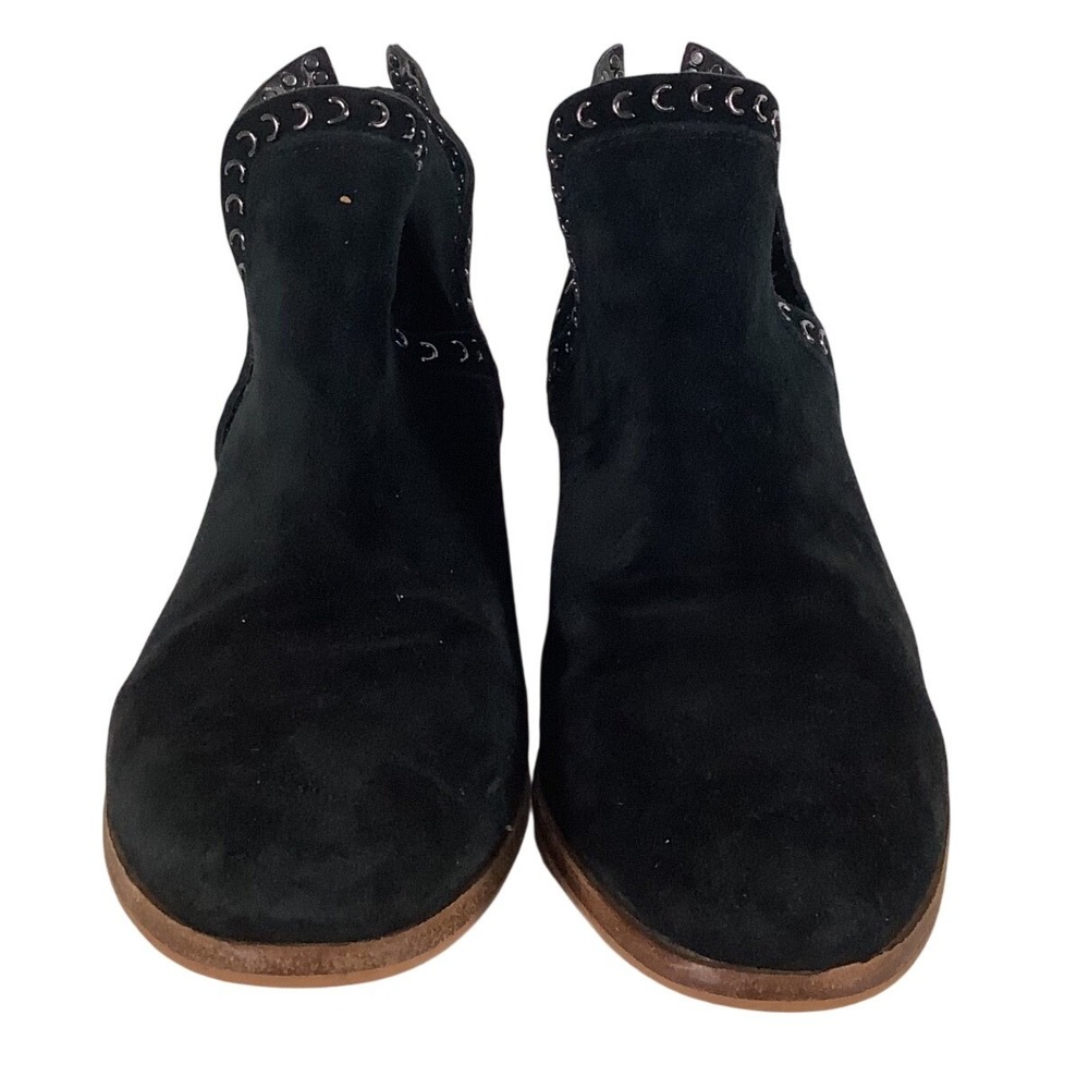 Vince Camuto Prafinta Black Suede Studded Ankle Boots Womens 7.5 M VC-PRAFINTA